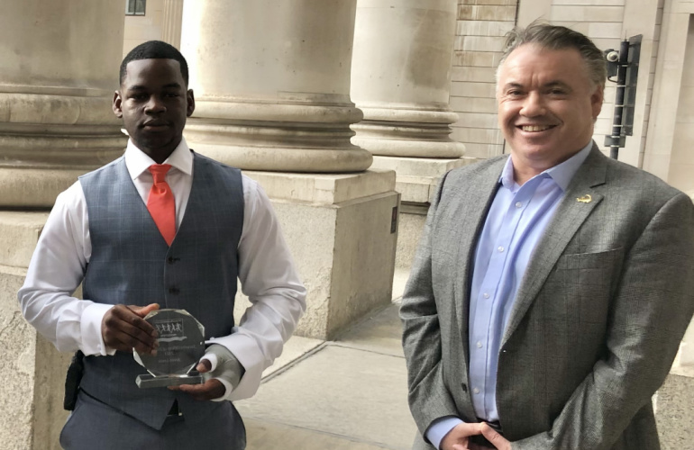 Dardan Security officer honoured with prestigious award for keeping safe iconic London venue