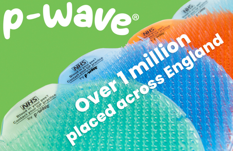 Robert Scott’s P-Wave® brand has placed over one million life-saving urinal mats in 18 months